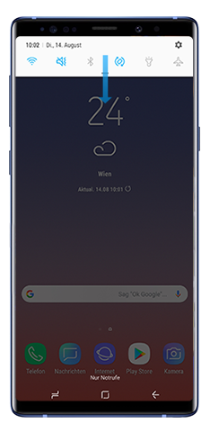 Galaxy Note9, Dolby Atmos, Statusleiste oeffnen