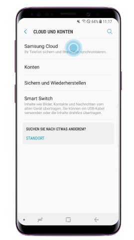 Synchronisierung mit Samsung Cloud auf dem Galaxy S9 plus einstellen