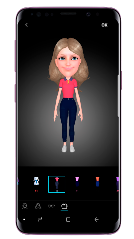 My Emoji des Galaxy S9 plus, Kleidung auswaehlen