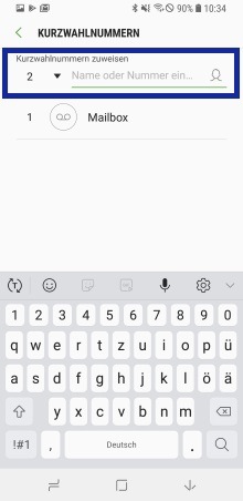 Gewünschte Telefonkontakte den Kurzwahlrufnummern (Zifferntasten) zuweisen.