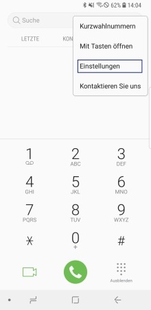 Samsung Smartphone: Einstellungen der Telefon App aufrufen.