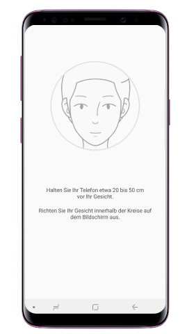 Intelligenter Scan des Galaxy S9 plus, Gesicht scannen