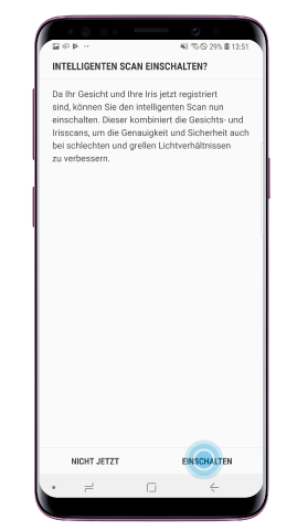 Intelligenter Scan des Galaxy S9 plus, einschalten
