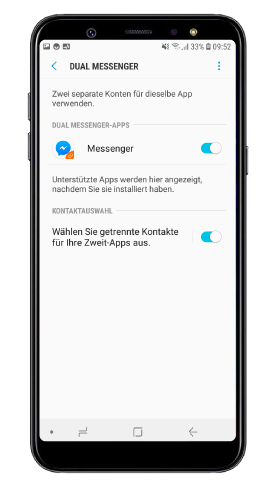 Ein Icon der zweiten Messenger-App wird automatisch auf den Startbildschirm erstellt