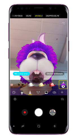 Live Sticker des Galaxy S9, Live Gegenstaende