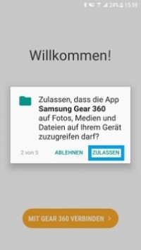 Wie verbinde ich meine Samsung Gear 360 (2017) mit meinem Smartphone
