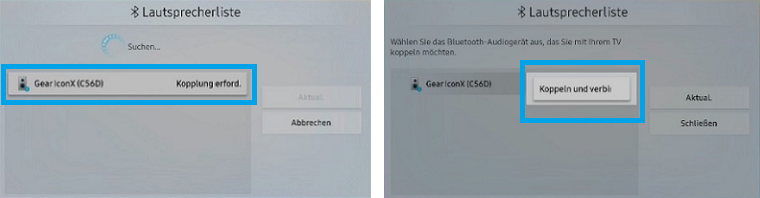 Samsung Smart TV - In der Lautsprecherliste Bluetooth-Kopfhörer mit dem TV koppeln