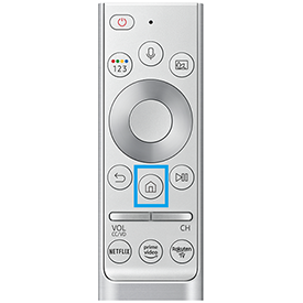Aufrufen des Home-Bildschirms bei einem Samsung Smart TV