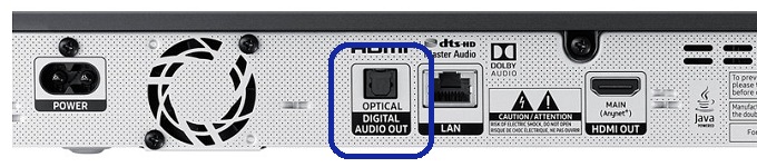 Samsung M7500 Blu-Ray Anschlüsse optisch