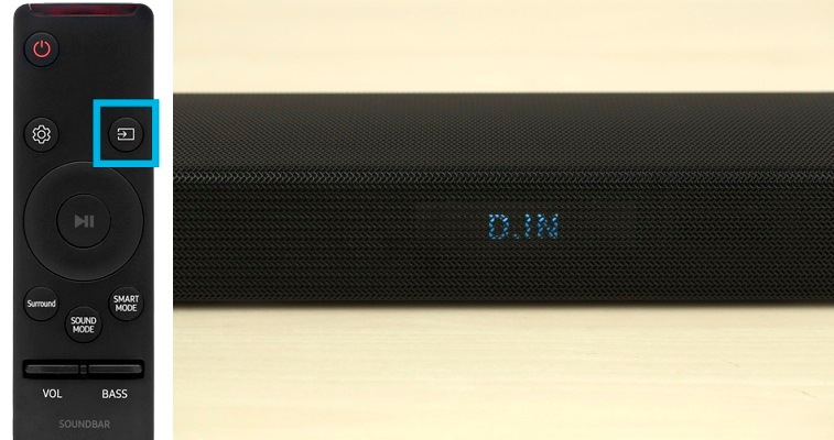 Soundbar und Fernbedienung