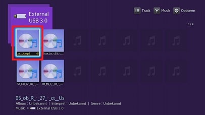 Wiedergabe der Musiktitel Blu Ray Player Samsung