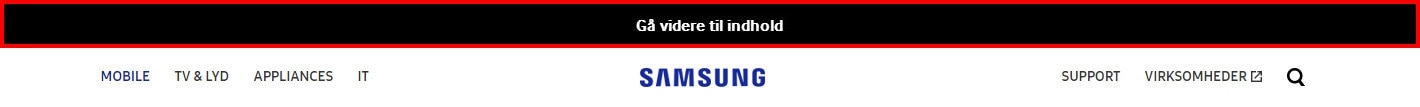 sub menus area on global navigation bar