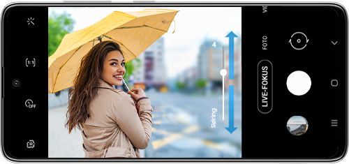 Juster baggrundsskarpheden ved hjælp af dybdekamera på Galaxy A51