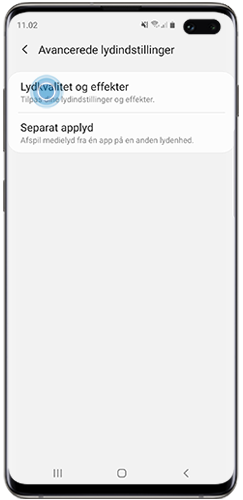 Tryk på Lydkvalitet og effekter