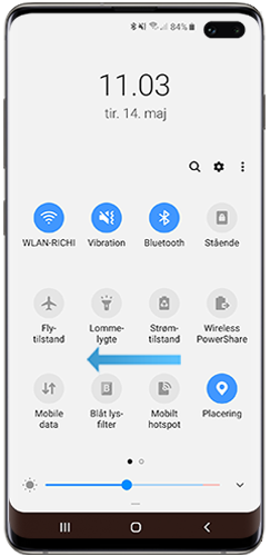 Udvidet notifikationspanel