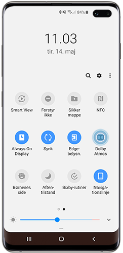 Dolby Atmos i notifikationspanelet