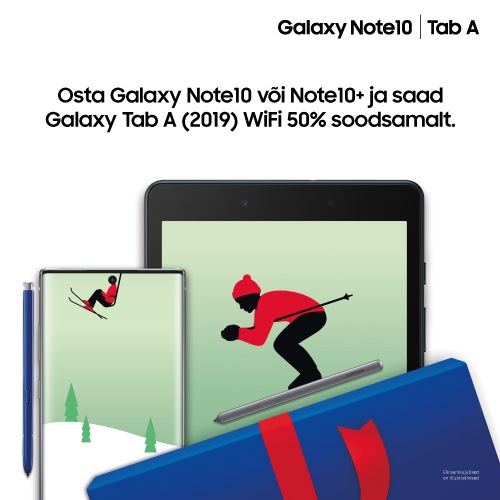 Osta Galaxy Note10 või Note10+ ja saad Galaxy Tab A (2019) Wifi 50% soodsamalt