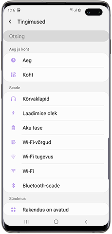 Bixby Routines, valige „Kui” tingimused