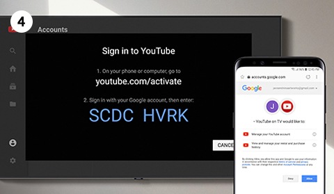 4. samm: Klõpsa valikut „Allow“, et nõustuda YouTube’i tingimustega