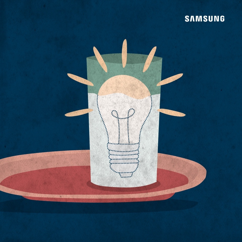 Vaso de leche con bombilla iluminada