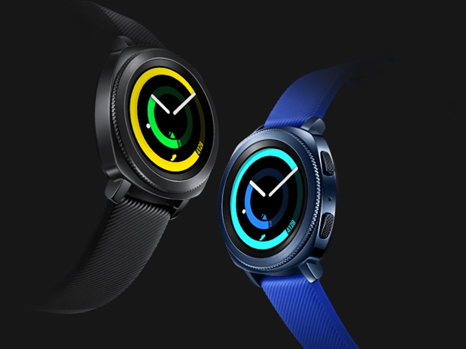reloj deportivo gear sport nego y azul