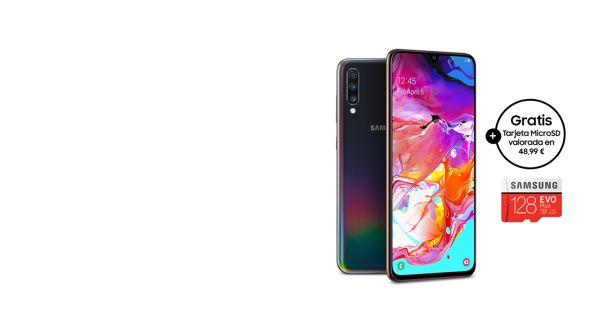 galaxy a70 con regalo de tarjeta de memoria
