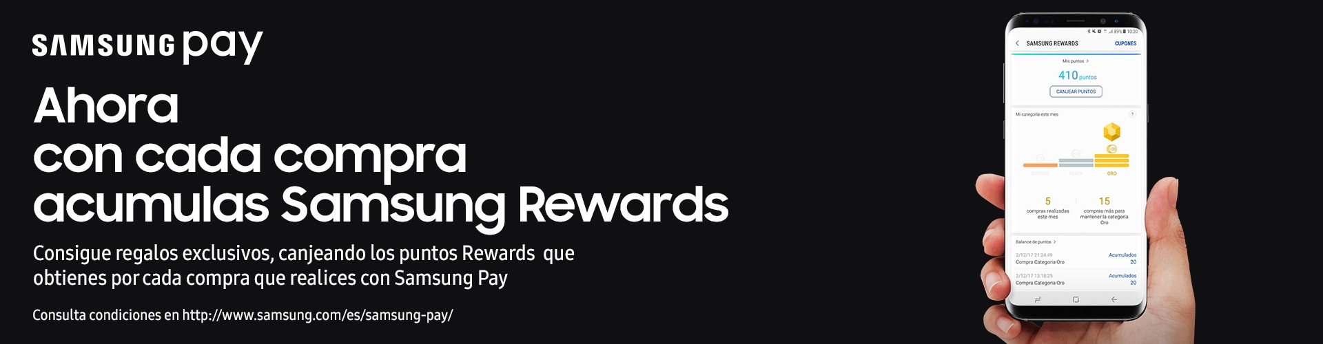 Ahora con cada compra acumulas Samsung Rewards