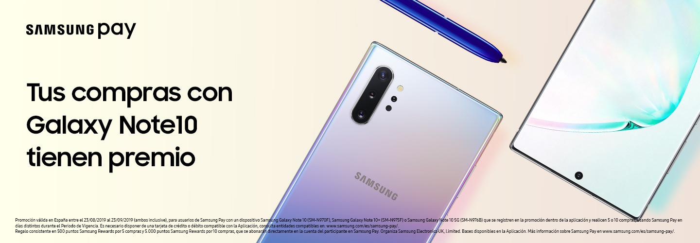 Tus compras con Note10 tienen premio Tus compras con Note10 tienen premio