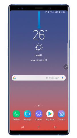 Desplegar panel de notificaciones