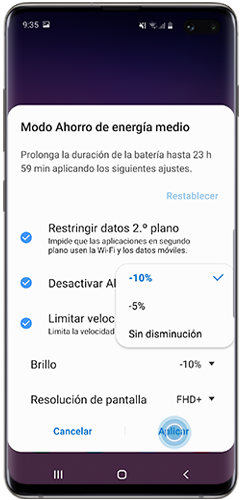 Pulsa “Aplicar” para guardar los cambios