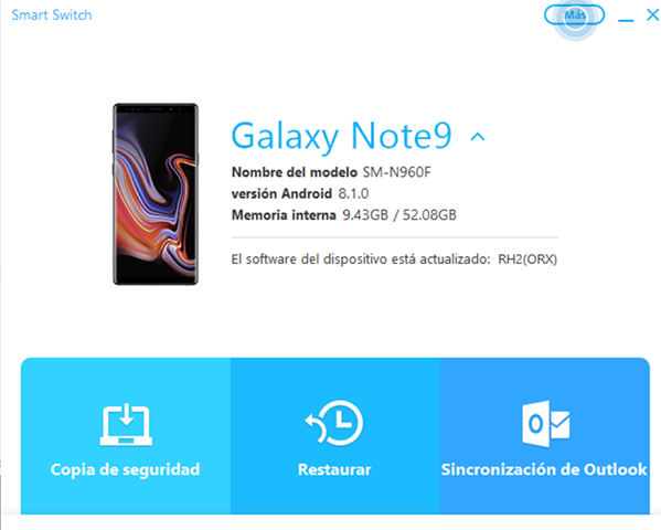 Pulsa el botón más arriba a la derecha en la página de inicio de smart switch