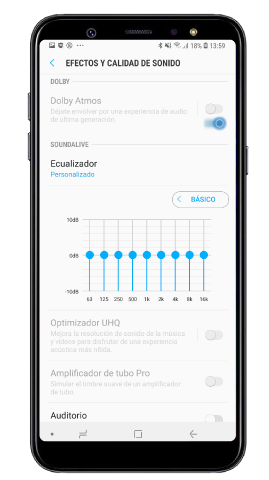 Interruptor de activación de Dolby Atmos