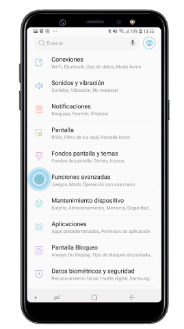 Funciones avanzadas en ajustes