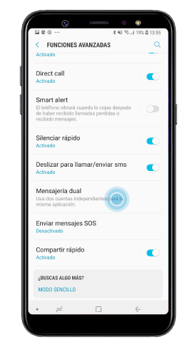 Opción de mensajería dual