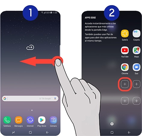 Desplegamos la pantalla Edge y pulsamos sobre el signo "+"