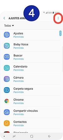 Presionamos en el icono de opciones
