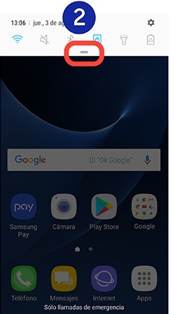 Tocamos sobre el icono de las dos líneas horizontales hacia abajo para que se deslicen todas las opciones