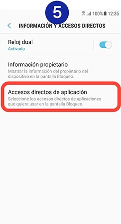 Presionamos en "Accesos directos de aplicación"