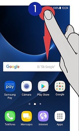 Desplegamos la barra de notificaciones