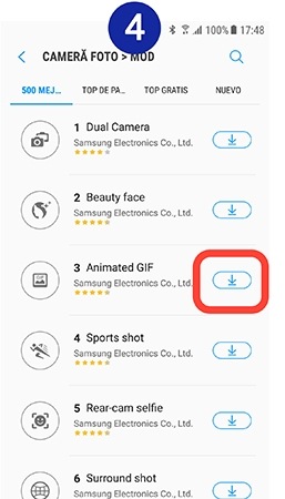 Pinchamos en el icono de descarga junto a "Animated GIF"