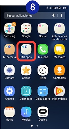 Ya tenemos la carpeta en la pantalla de aplicaciones