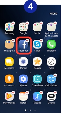 Mantenemos el dedo pulsado sobre una aplicación para que se despegue del fondo y, así, poder moverla