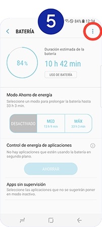 Presionamos en el icono de opciones, situado en la esquina superior derecha de la pantalla