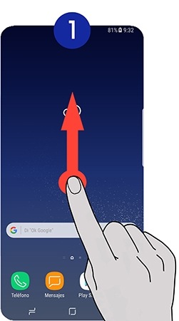 Deslizamos un dedo hacia arriba o hacia abajo sobre la pantalla de inicio