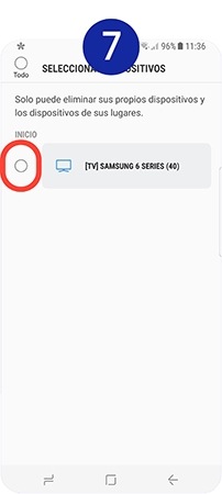 Seleccionamos el dispositivo