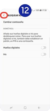 Pulsamos sobre la flecha de retroceso de la esquina superior izquierda para ver las notas