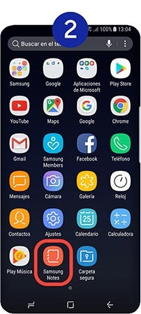 Entramos en “Samsung Notes”