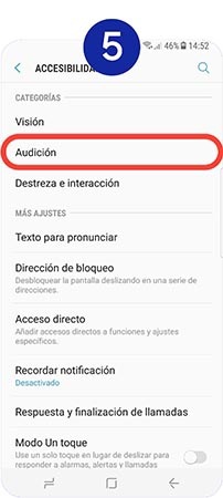 Presionamos sobre “Audición”