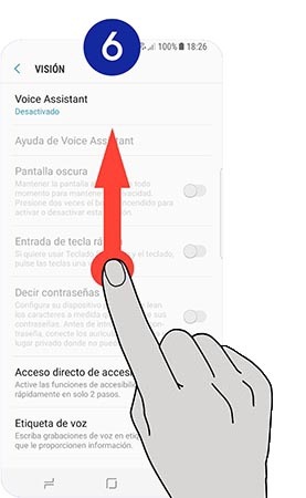 Bajamos por la lista del menú para ver más opciones