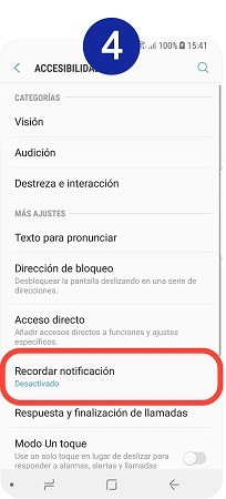 Tocamos en "Recordar notificación"